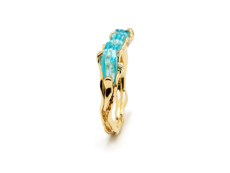 Wave Stackable Ring Blue Topaz