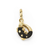 Alligator Ebony Wood Twist Charm 18K