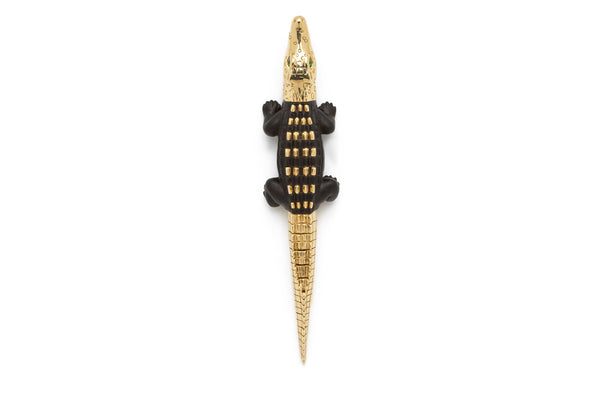 Ebony Wood Large Alligator Bite Earring with Studs