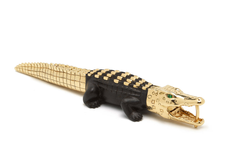 Ebony Wood Large Alligator Bite Earring with Studs