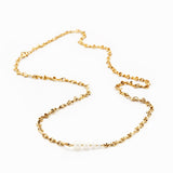 Bibi van der Velden Wave Necklace with four white pearls in 18k yellow gold inspired by ocean waves.
