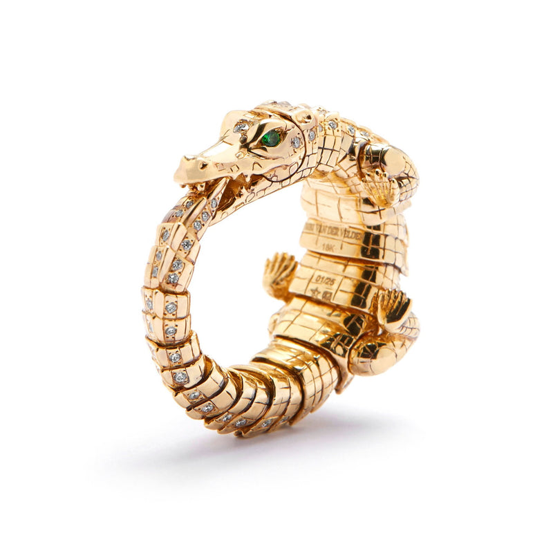 Diamond Alligator Wrap Ring Rings Bibi van der Velden | Fine Jewellery