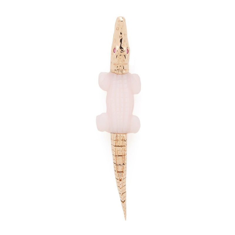 Pink Opal Alligator Bite Earring