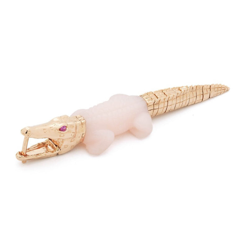 Pink Opal Alligator Bite Earring