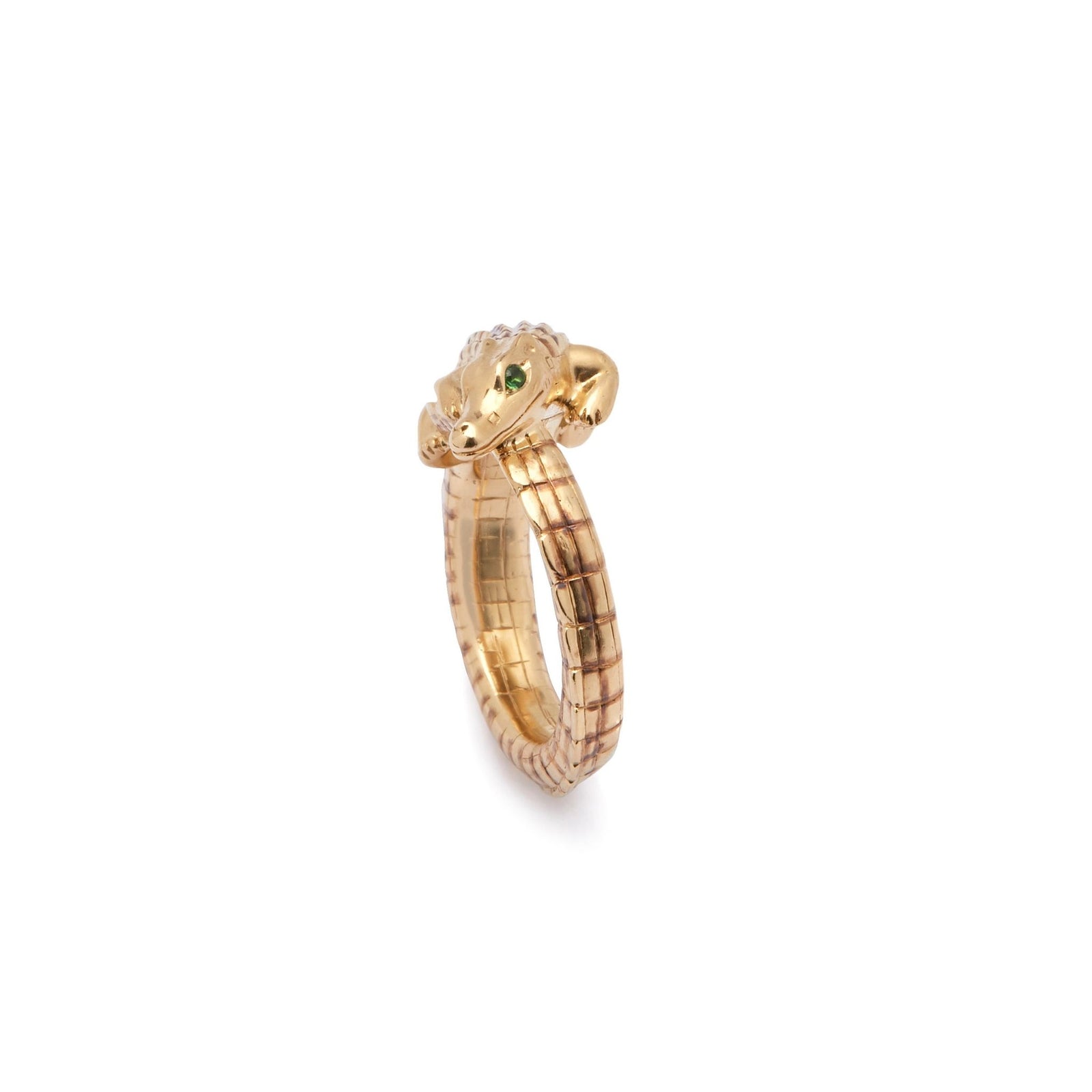 Bibi van der Velden Alligator Yellow Gold Pinky Ring