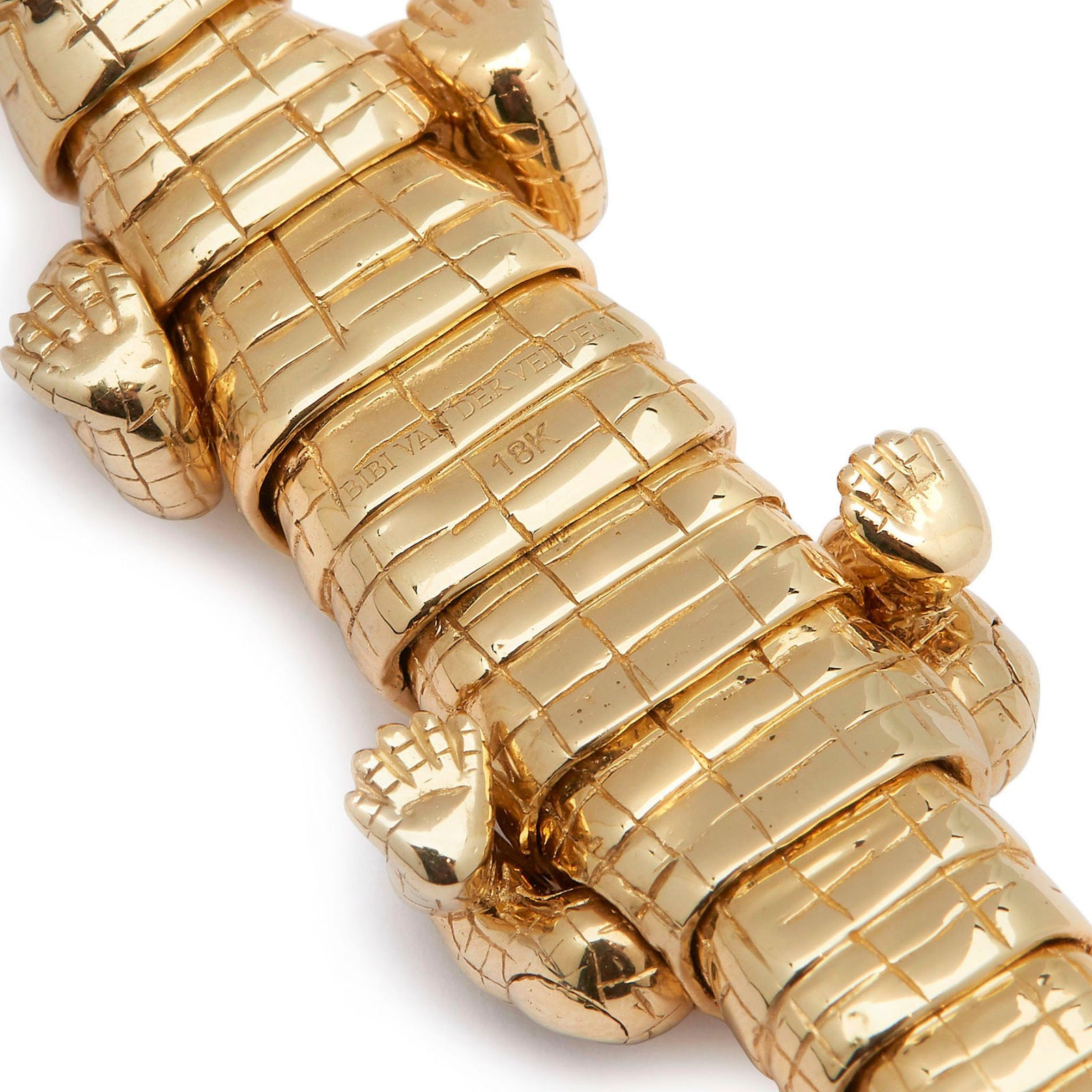 Bibi van der Velden Yellow Gold Alligator Wrap Bracelet