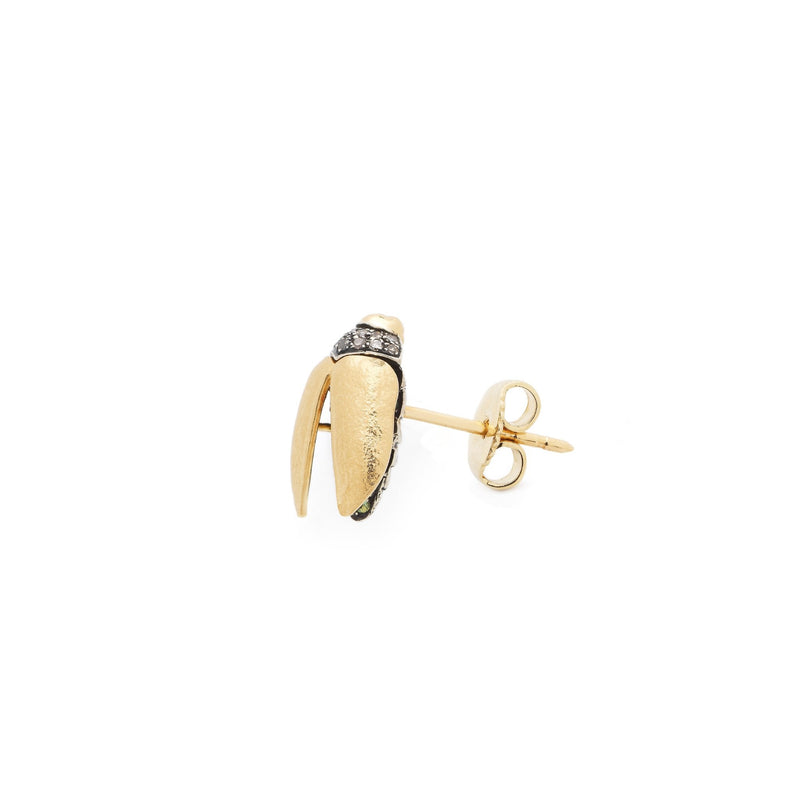 Mini Scarab Gold Fly Wing Stud Earrings Bibi van der Velden