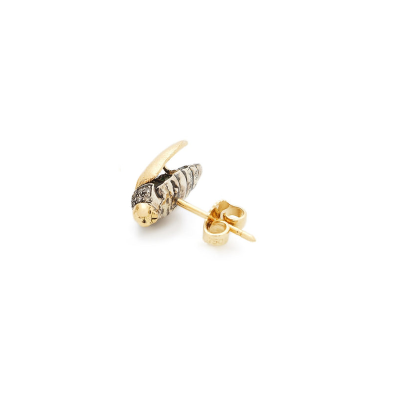 Mini Scarab Gold Fly Wing Stud Earrings Bibi van der Velden