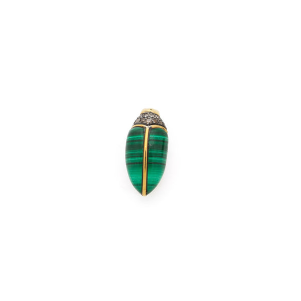 Mini Scarab Malachite Stud Earrings Bibi van der Velden