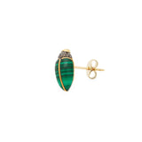 Mini Scarab Malachite Stud Earrings Bibi van der Velden