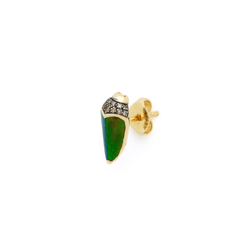 Mini Scarab Real Wings Stud Earrings Bibi van der Velden