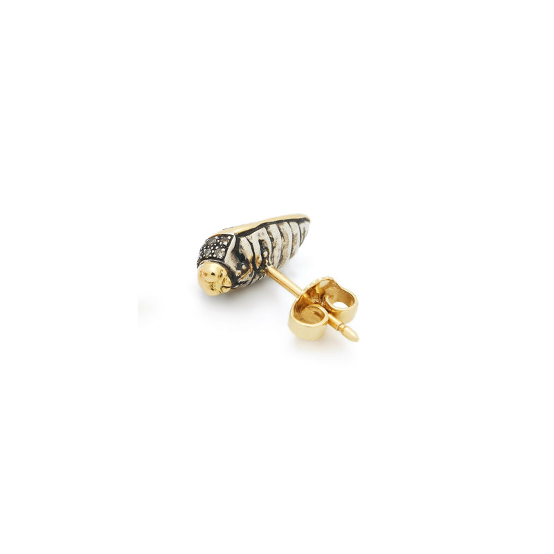 Mini Scarab Real Wings Stud Earrings Bibi van der Velden