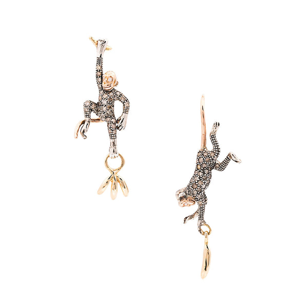 Monkey Duo Earrings Earrings Bibi van der Velden