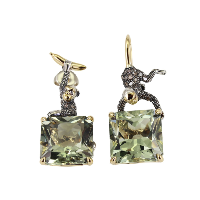 Monkey On Gemstones Earrings Earrings Bibi van der Velden