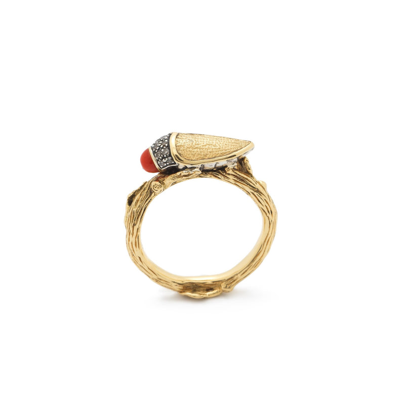 Rudolf Scarab Ring Gold Wings Rings Bibi van der Velden