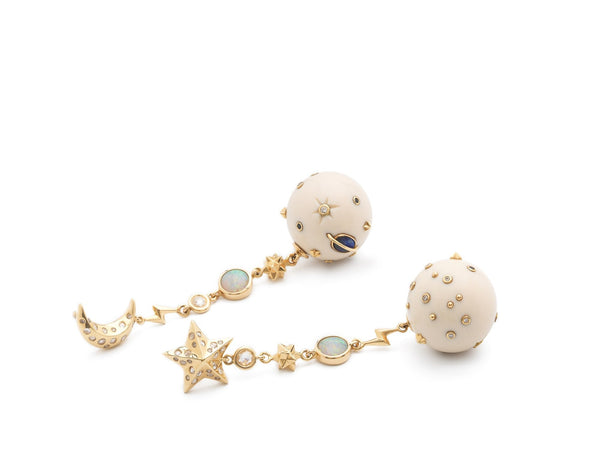 Star and Moon Mammoth Galaxy Earrings Earrings Bibi van der Velden
