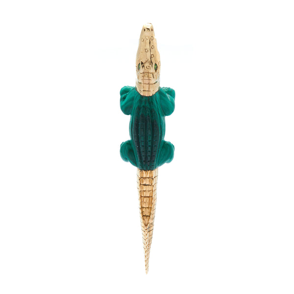 Alligator Malachite BIte Earring