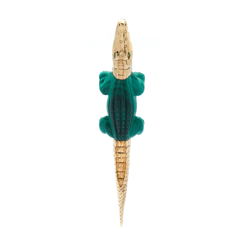 Malachite Alligator Bite Earring