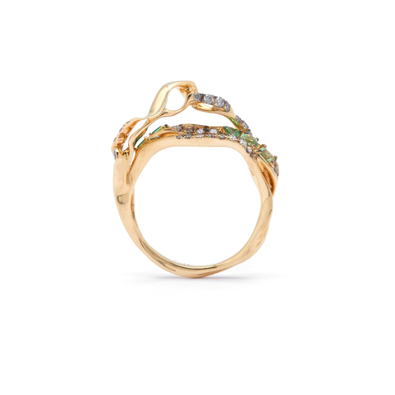 Exhale Stackable Ring with Tsavorites