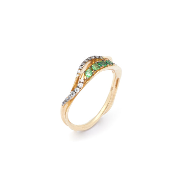 Inhale Stackable Ring with Tsavorites
