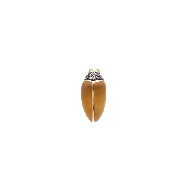 Mini Scarab Stud Earring with Citrine