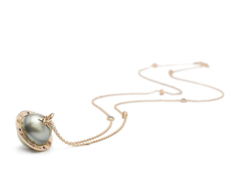 Gold Gemstone Planet Necklace - 5mm Gemstone Choice - pretty-wild-jewellery