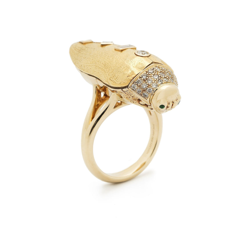 Gold Scarab Pop Art Diamond Ring Rings Bibi van der Velden