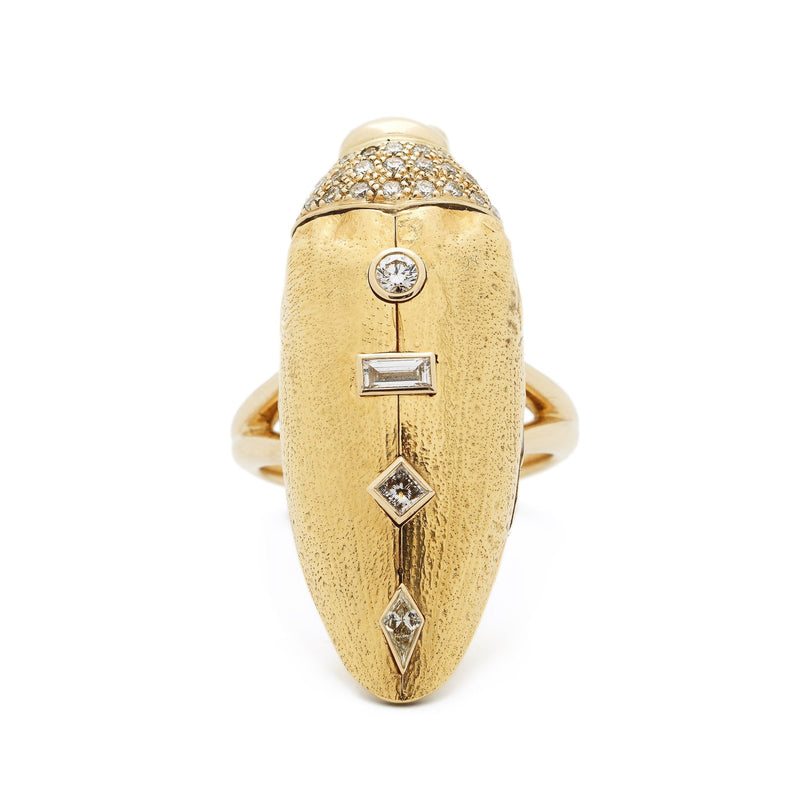 Gold Scarab Pop Art Diamond Ring Rings Bibi van der Velden