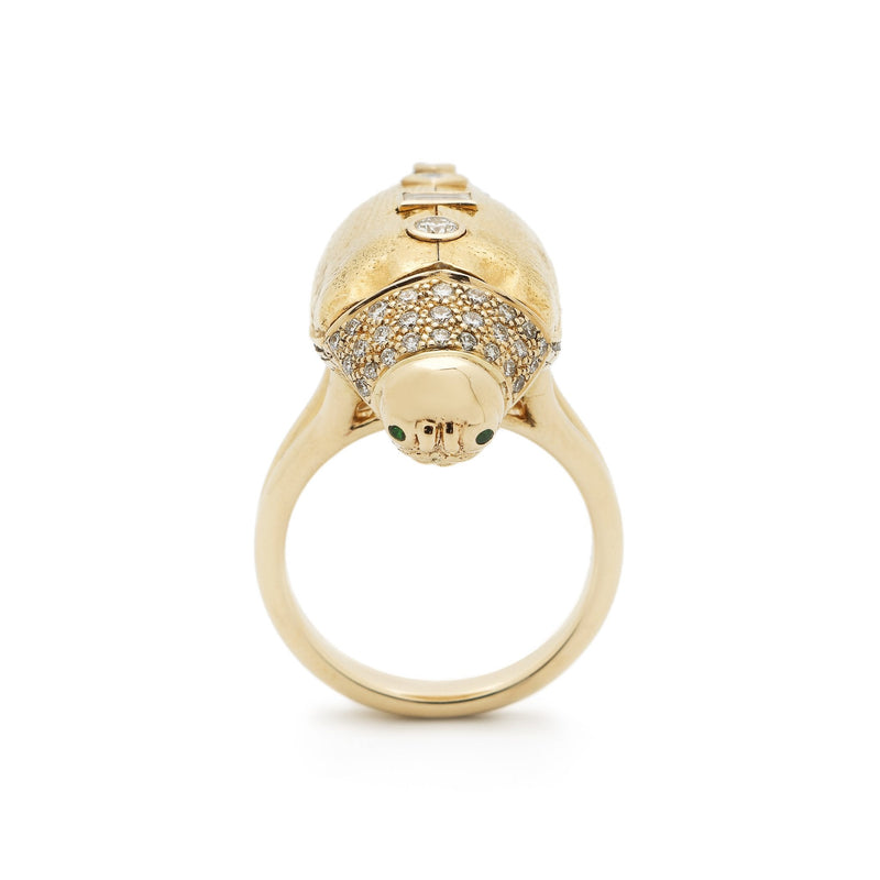 Gold Scarab Pop Art Diamond Ring Rings Bibi van der Velden