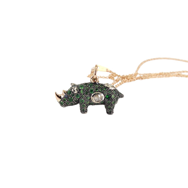 Green Rhino Necklace Necklaces Bibi van der Velden