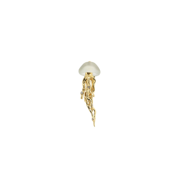 Jellyfish Stud Earring Yellow Gold and Prasiolite Earrings Bibi van der Velden