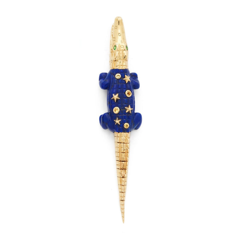 Lapis Star Alligator Bite Earring