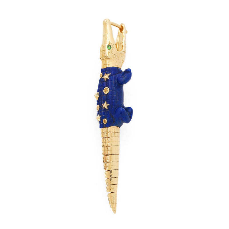 Lapis Star Alligator Bite Earring