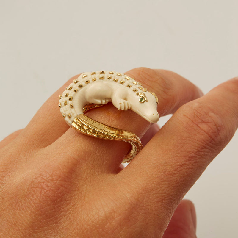 Mammoth Alligator Twist Ring