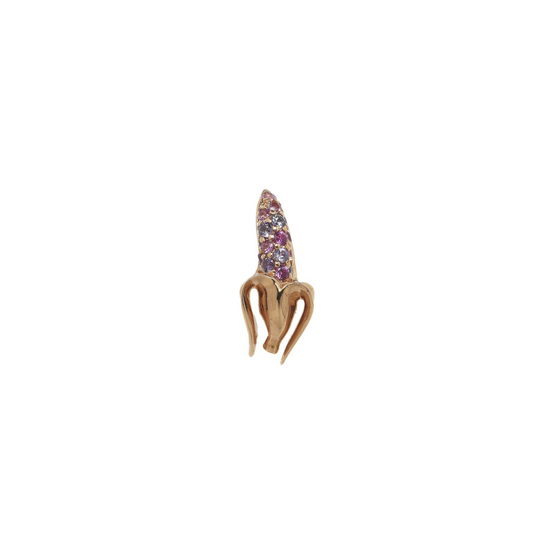 Mini Banana Stud Pink Sapphire Earrings Bibi van der Velden