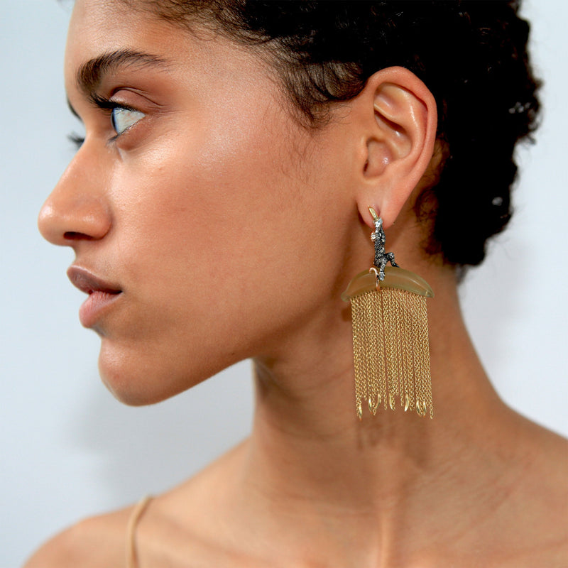 Big monkey chain earrings Bibi van der Velden | Fine Jewellery
