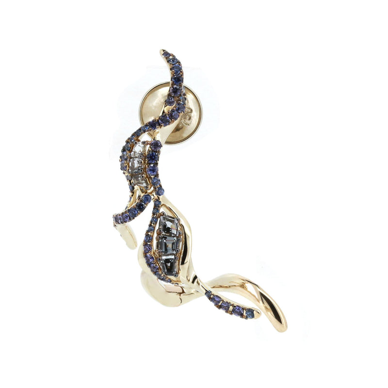 Puff Ear Climber in Blue Sapphire