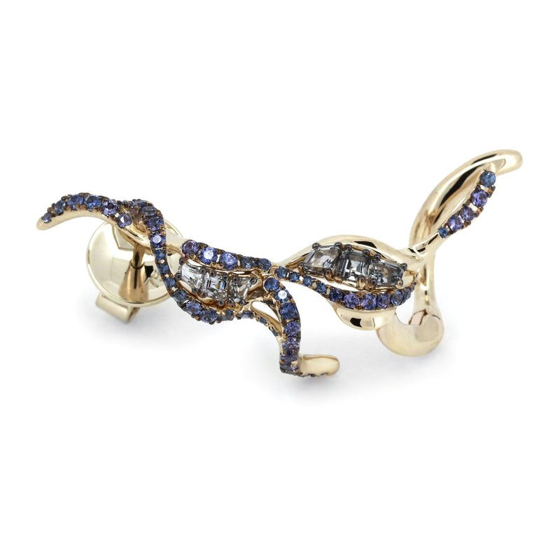 Puff Ear Climber in Blue Sapphire