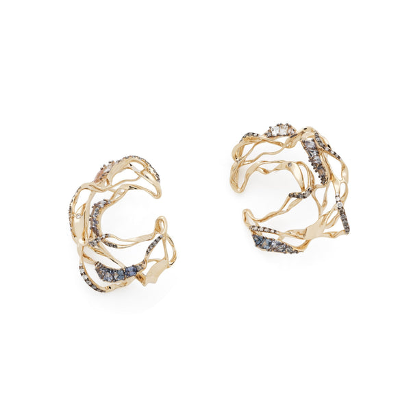 Smoulder Ear Hangers - Grey Earrings Bibi van der Velden