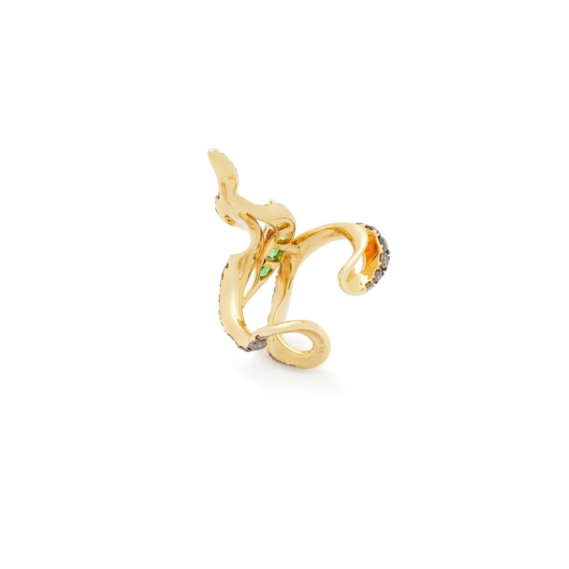 Spark Ear Hugger - Green Earrings Bibi van der Velden