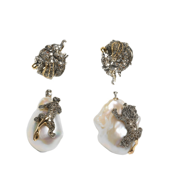 Animal Earrings Baroque Pearls Earrings Bibi van der Velden