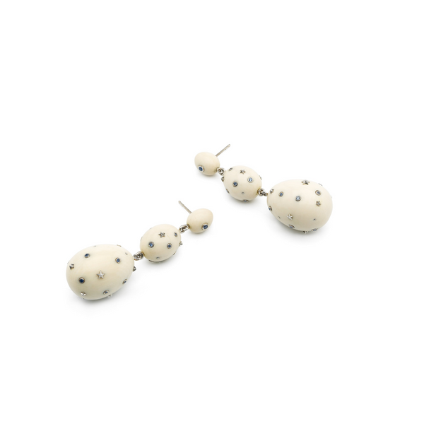 Mammoth Egg Earrings Blue