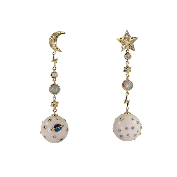 Star and Moon Mammoth Galaxy Earrings Earrings Bibi van der Velden