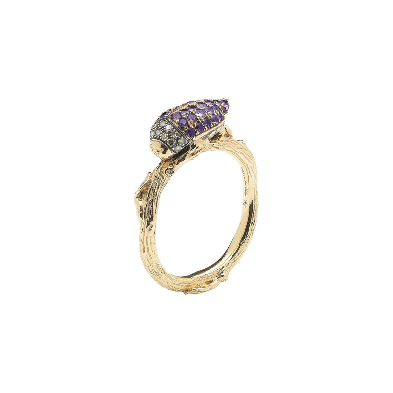 Pink Scarab Stackable Ring Rings Bibi van der Velden