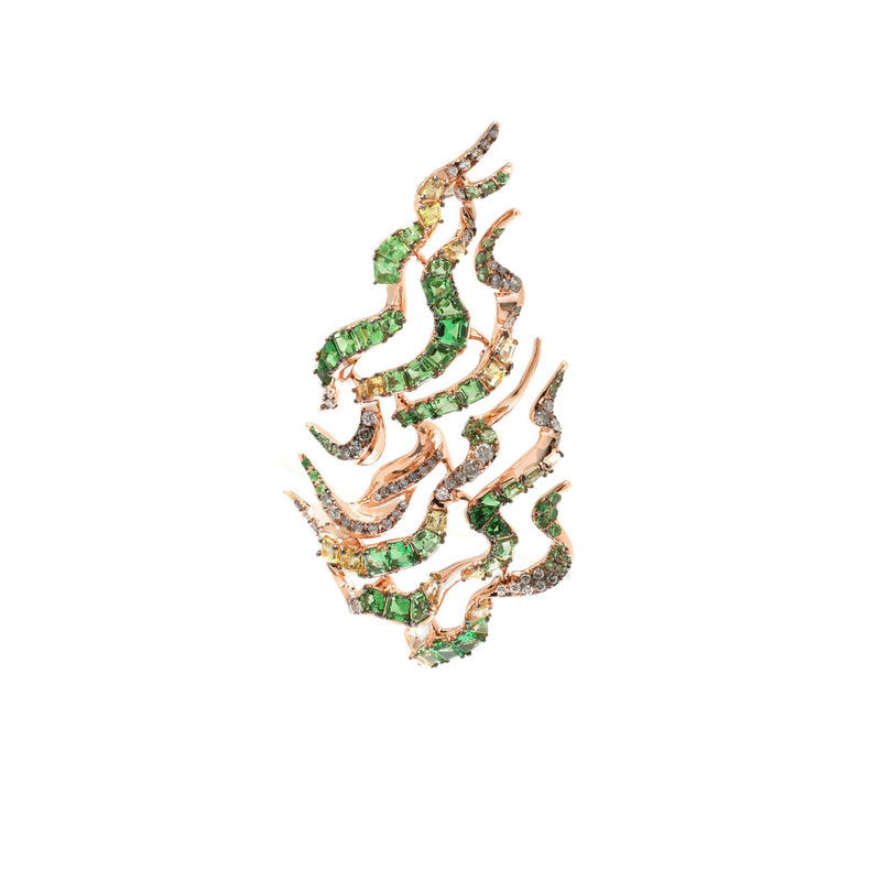 Tsavorite Smoke Haze Earring (pair)